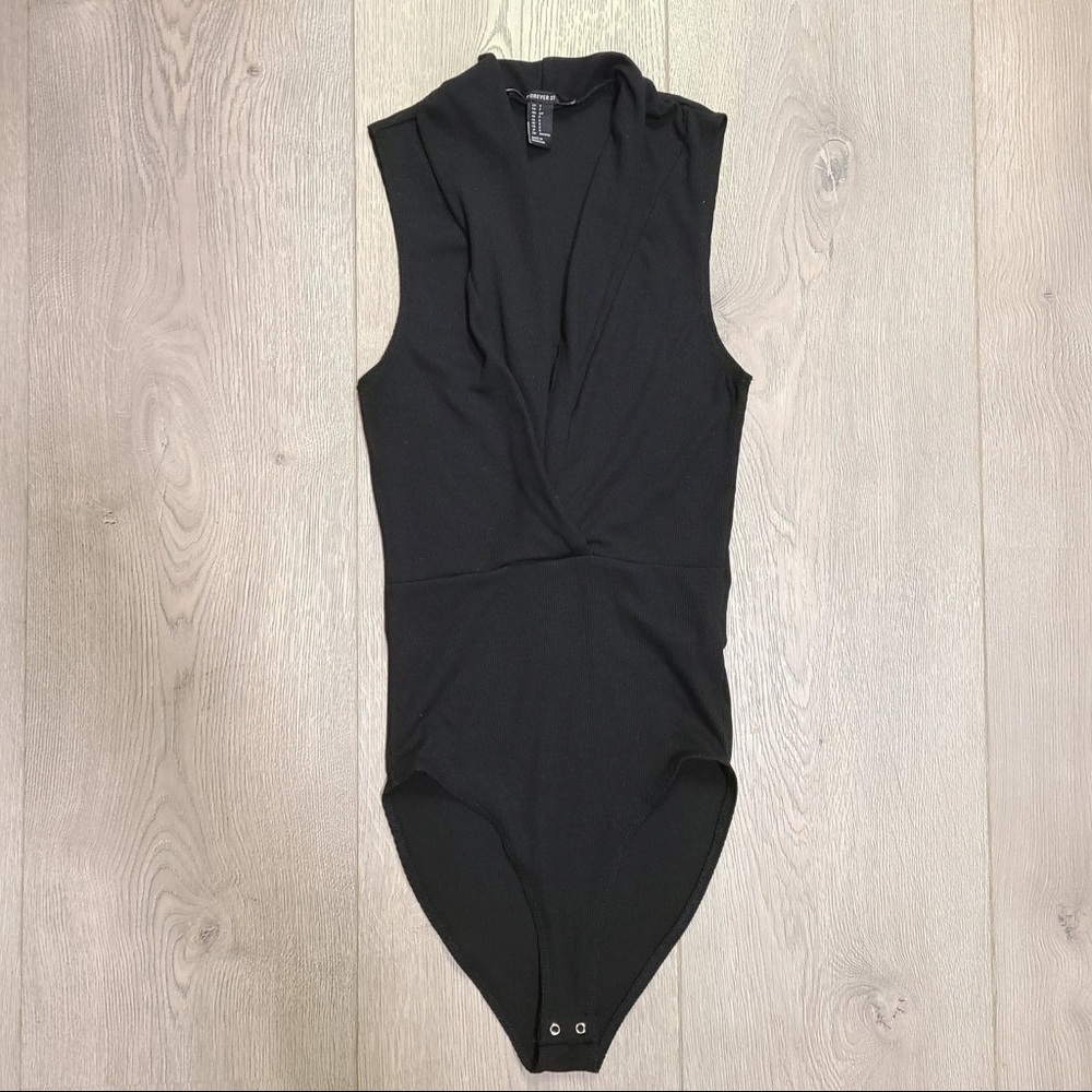Deep V-neck sleeveless bodysuit